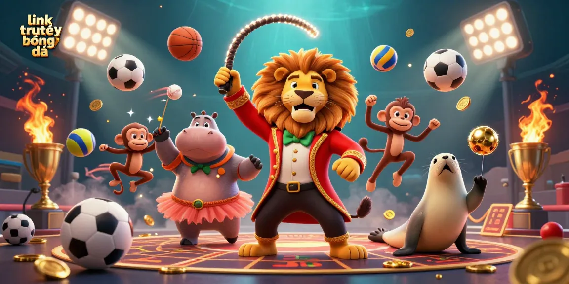 Engage with link trực tiếp bóng đá through a dynamic 3D sports betting illustration featuring animated characters.