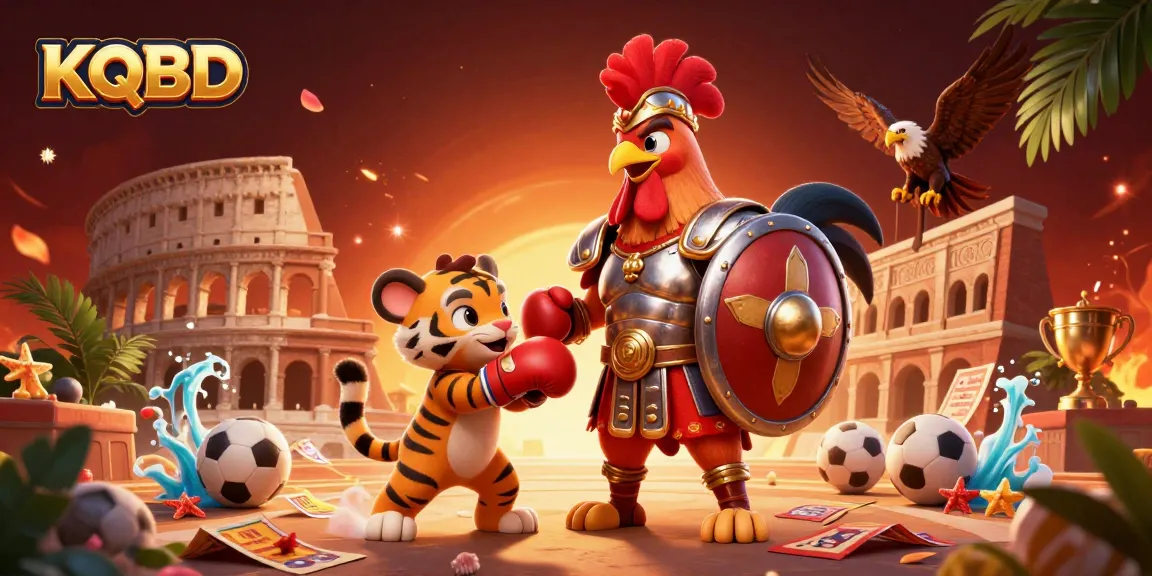 Bet on KQBD with excitement as a gladiator rooster leads a thrilling sports betting scene.