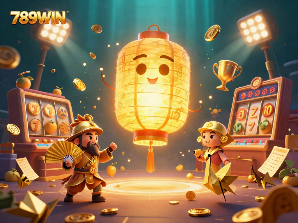 Experience thrilling wins with 789WIN's colorful slots environment featuring vibrant characters and gaming elements.