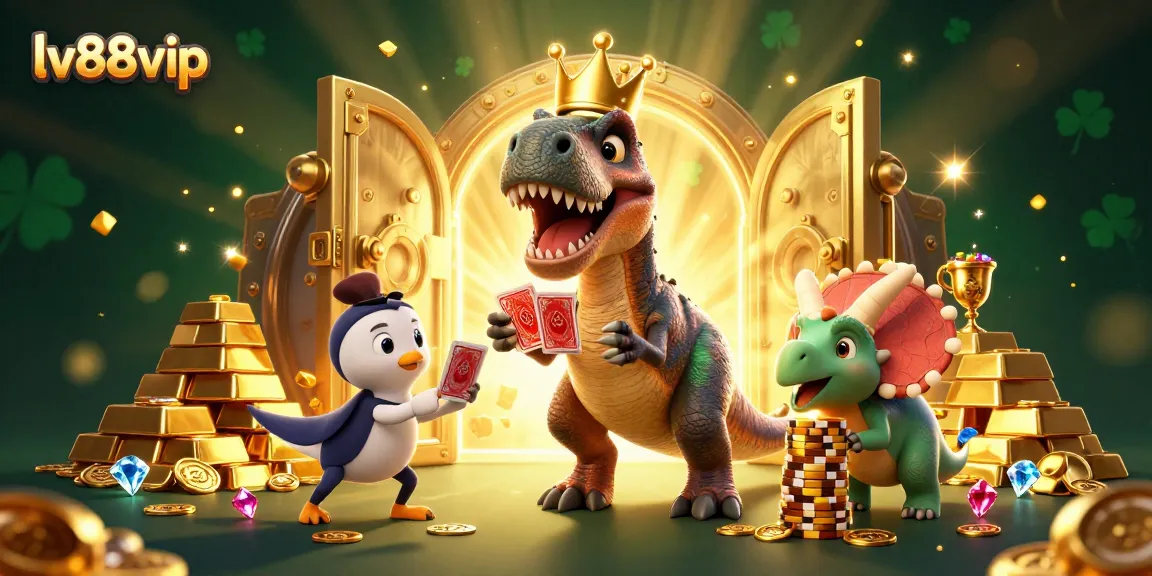 Engage in thrilling gaming adventures with lv88vip's vibrant casino illustration showcasing fun characters.