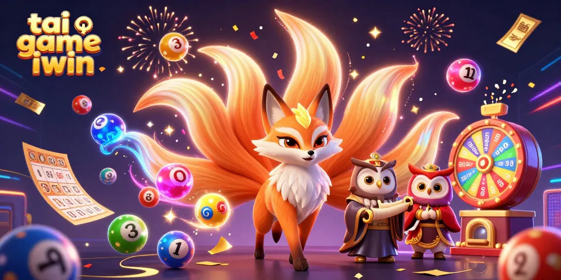 Engage in tai game iwin with colorful elements, featuring a vibrant scene of spirits and lottery fun.