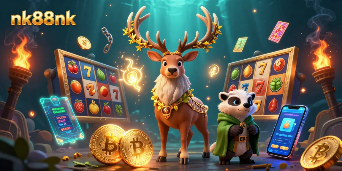 Engage in thrilling slots with nk88nk as the druid stag and badger light up your gaming adventure.