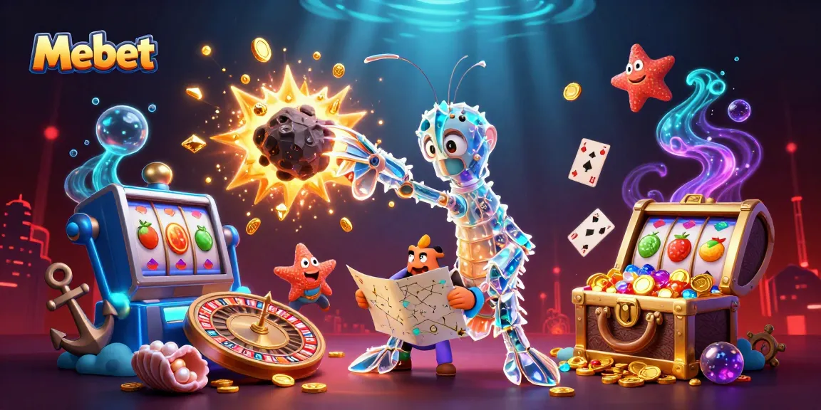 Mebet offers exciting casino action with samurai mantis shrimp, golden coins, and gambling elements