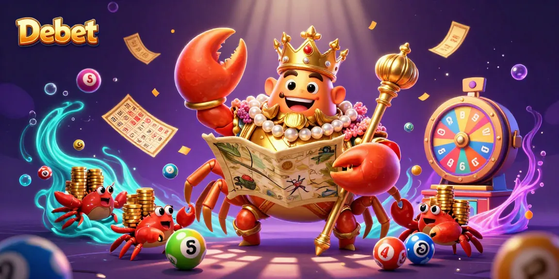 Experience thrilling gambling with Debet as a golden crab emperor leads the game scene in a lively casino
