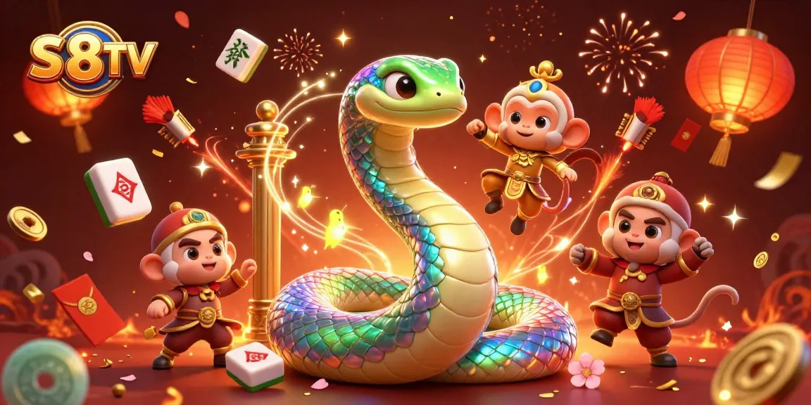 S8TV brings vibrant excitement with a colorful 3D casino scene featuring a serpent and monkey king.