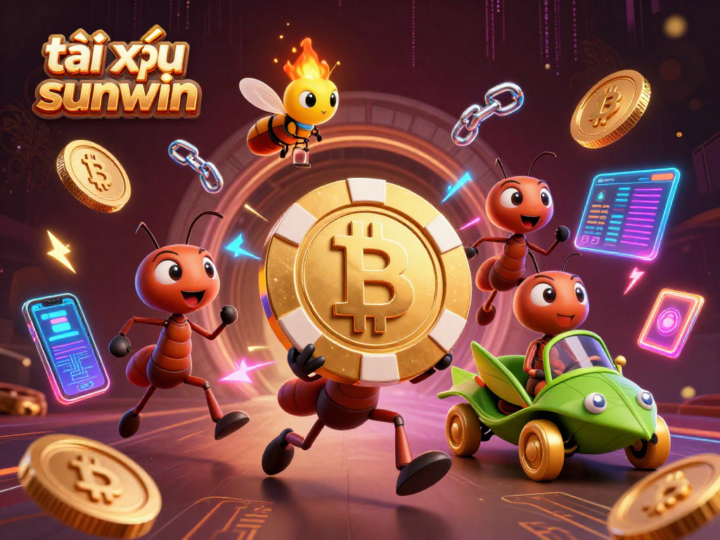 Engage with tài xỉu sunwin through a vibrant heist scene featuring ants and dynamic casino elements.