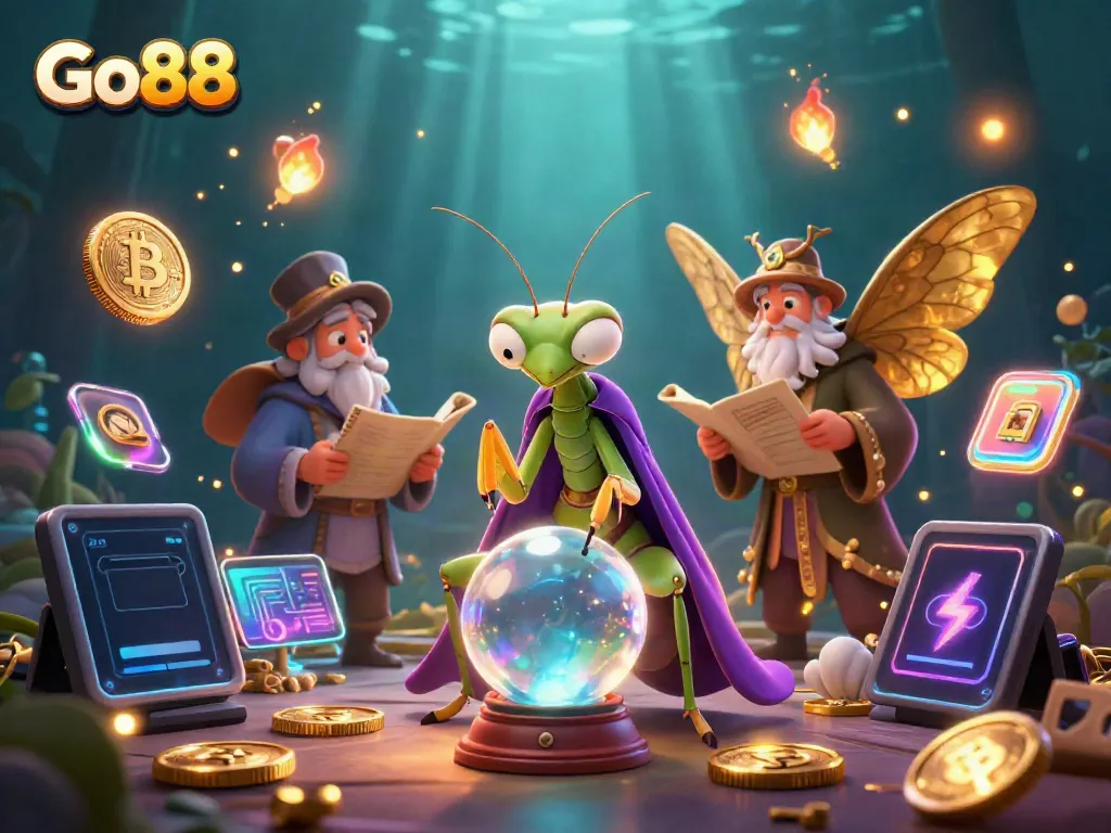 Engage with Go88's thrilling gaming experience featuring vibrant characters and crypto elements.
