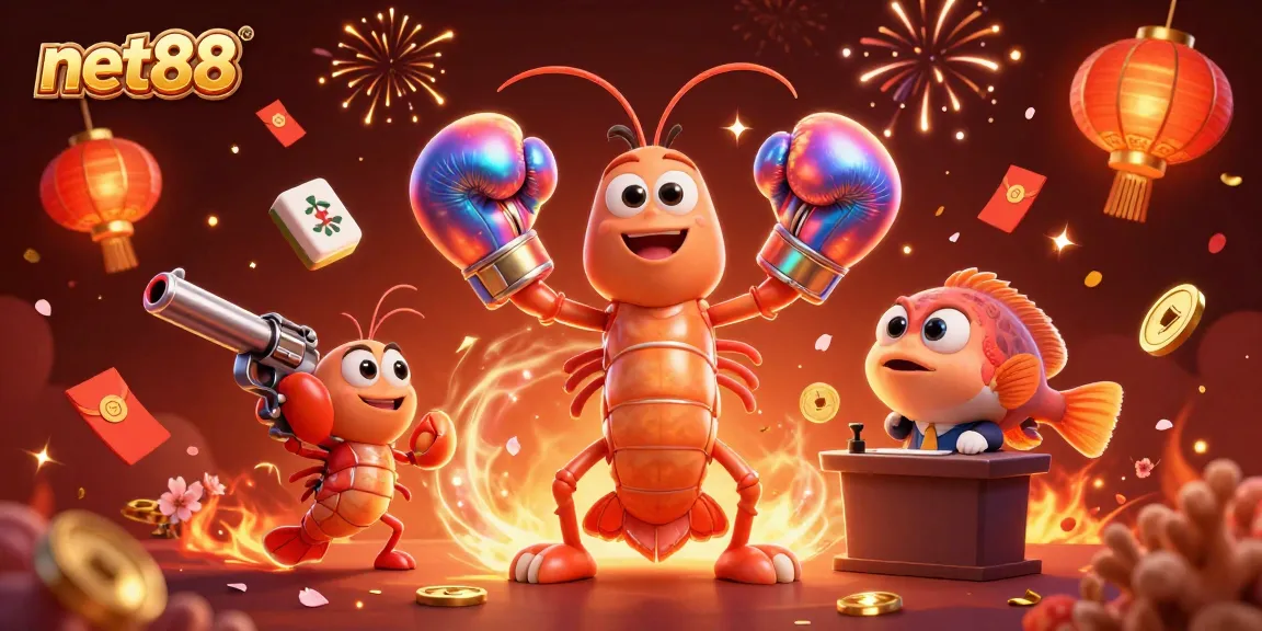 net88 celebrates with vibrant 3D illustration featuring lively casino elements and charming characters