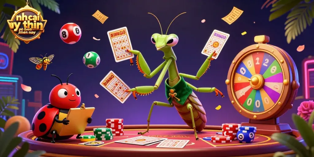 Engage with the vibrant scene showcasing nha cai uy tin phổ biến hiện nay featuring a card sharp and pit boss in a dynamic casino atmosphere.