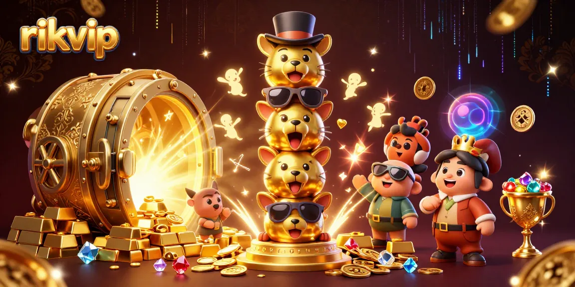 Experience dynamic gaming adventures at rikvip with vibrant casino elements and a stunning golden totem.