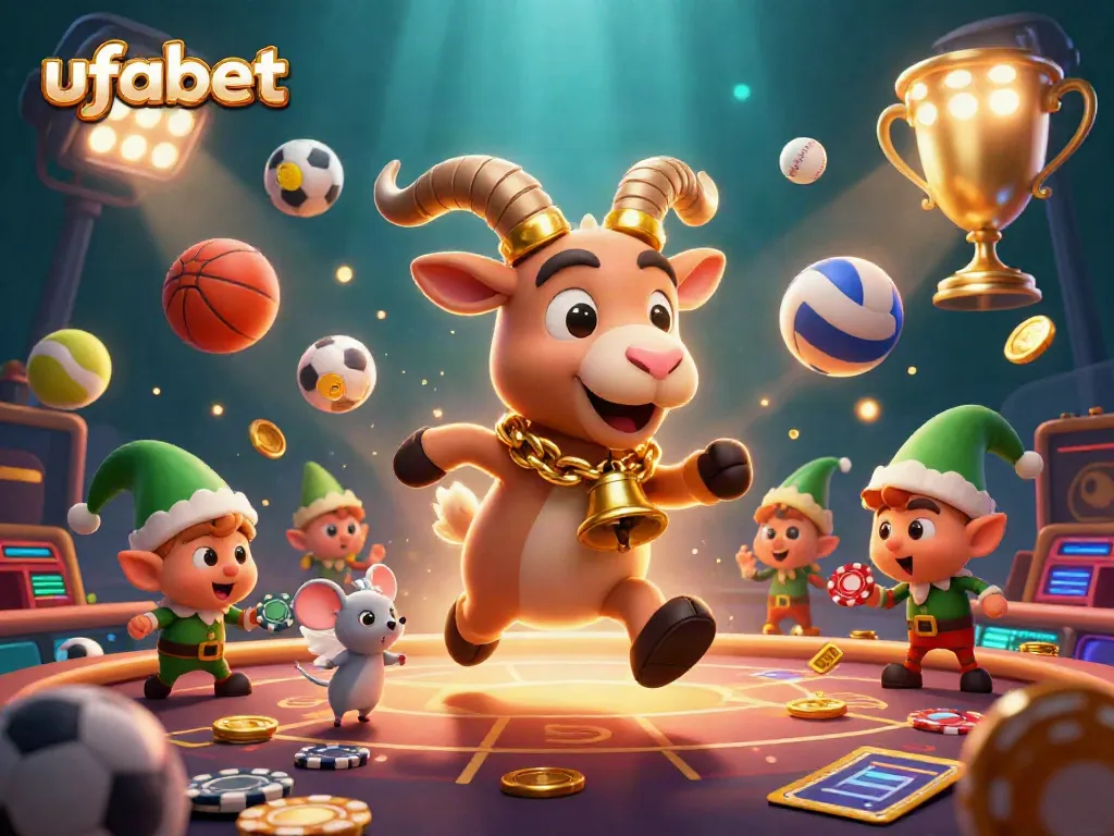Experience exciting betting with ufabet in a festive, immersive casino scene featuring dynamic characters and game elements.