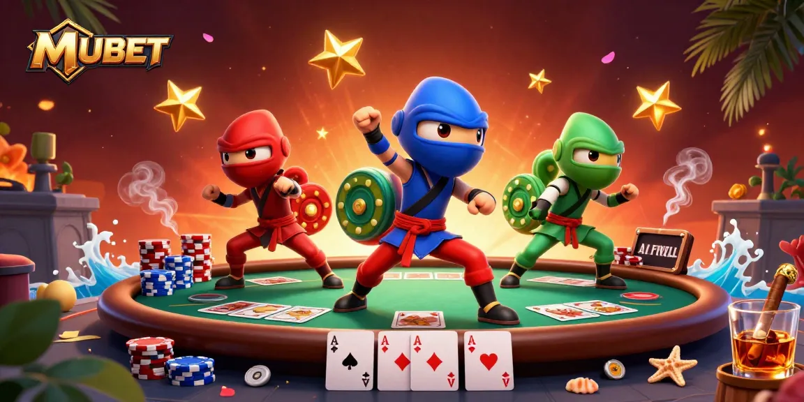 MUBET: Experience thrilling action with ninja chameleons and high-stakes poker action!