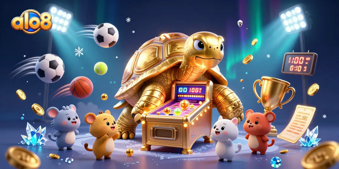 Experience thrilling gaming at alo8 with a vibrant 3D illustration showcasing exciting casino elements.