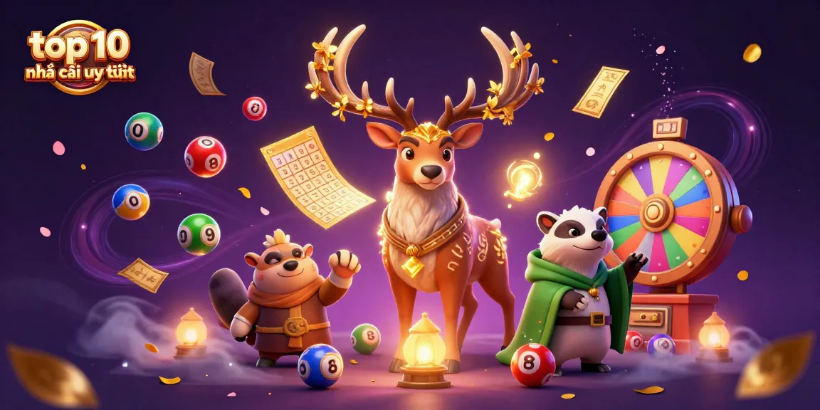 Experience the top 10 nhà cái uy tín with this vibrant 3D illustration featuring magical characters and dynamic casino elements.
