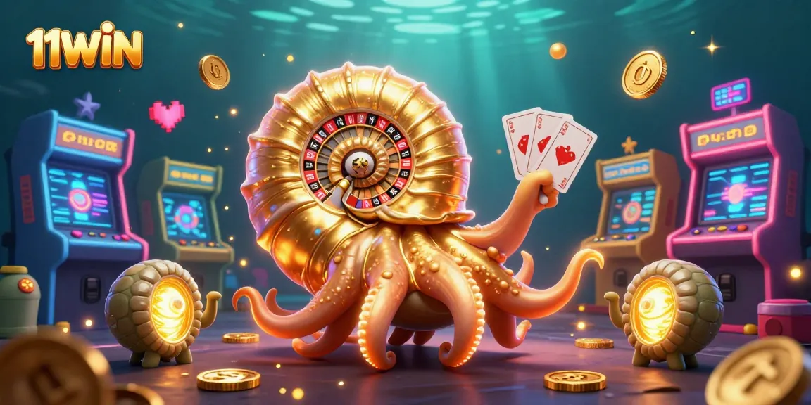 Join the thrilling action at 11WIN's vibrant casino, featuring exciting gaming elements and characters.