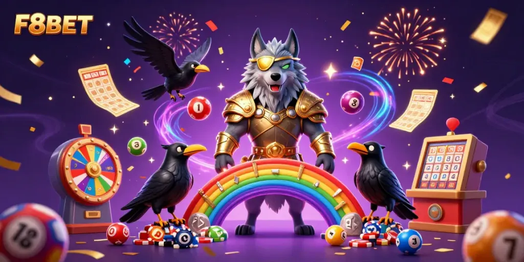 Experience the thrilling world of F8BET with captivating characters and dynamic casino visuals.
