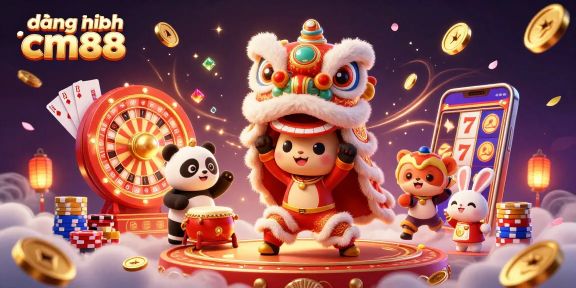 Engage in exciting gameplay with đăng nhập cm88 and experience a lively 3D casino scene featuring vibrant characters and dynamic elements.