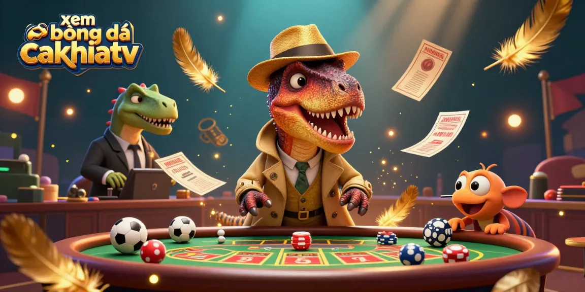 xem bóng đá cakhiatv engages players in a dynamic sports betting scene with animated characters.