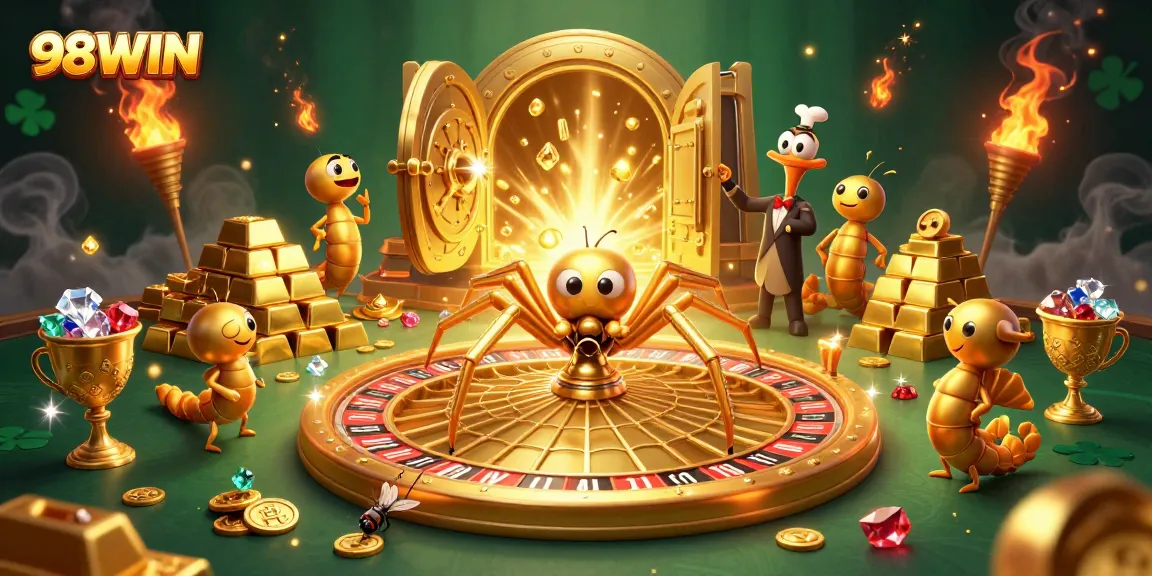 Experience thrilling bets at 98WIN with a dazzling scene of fortune and fun in 3D.