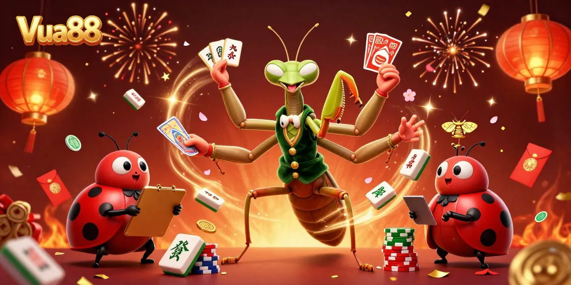 Vua88 showcases players winning big while engaging with vibrant casino elements in an animated scene.