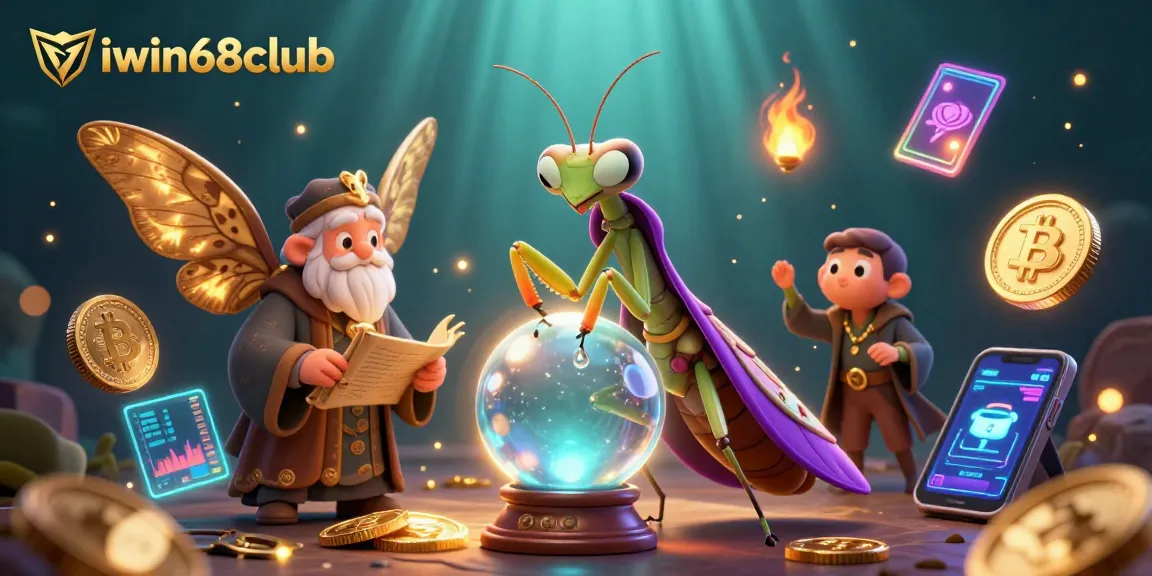 Experience the excitement of iwin68club with a vibrant scene featuring a mystical fortune teller and ancient scrolls.