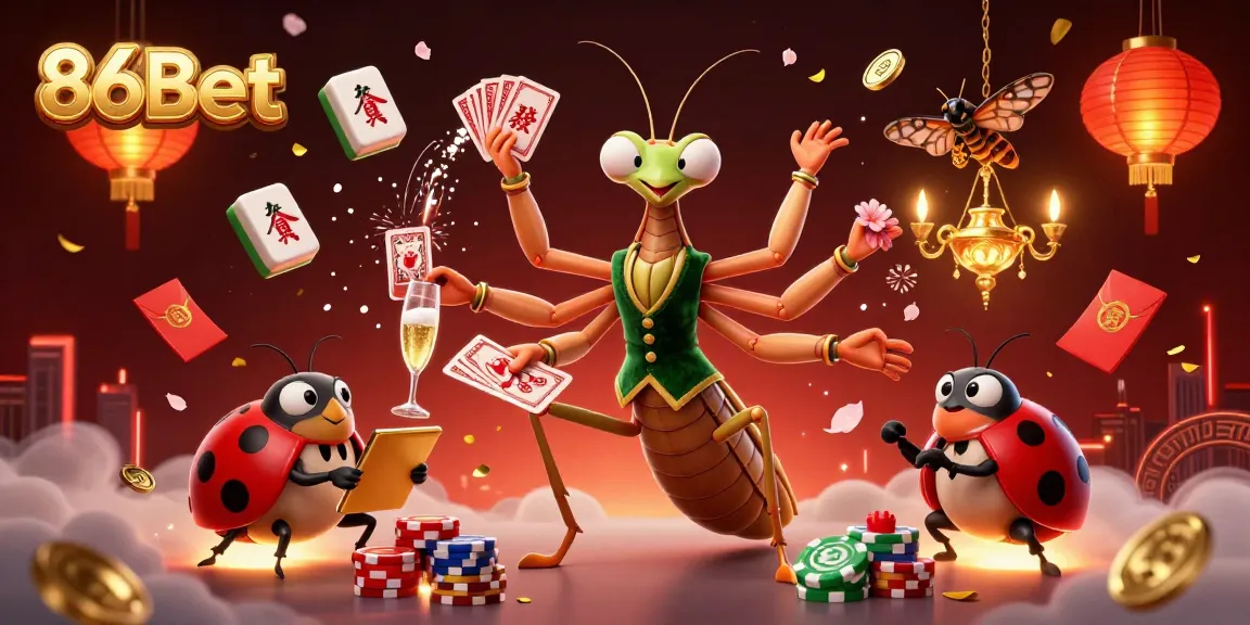 Engage with 86Bet's thrilling casino experience featuring vibrant characters and dynamic game elements.