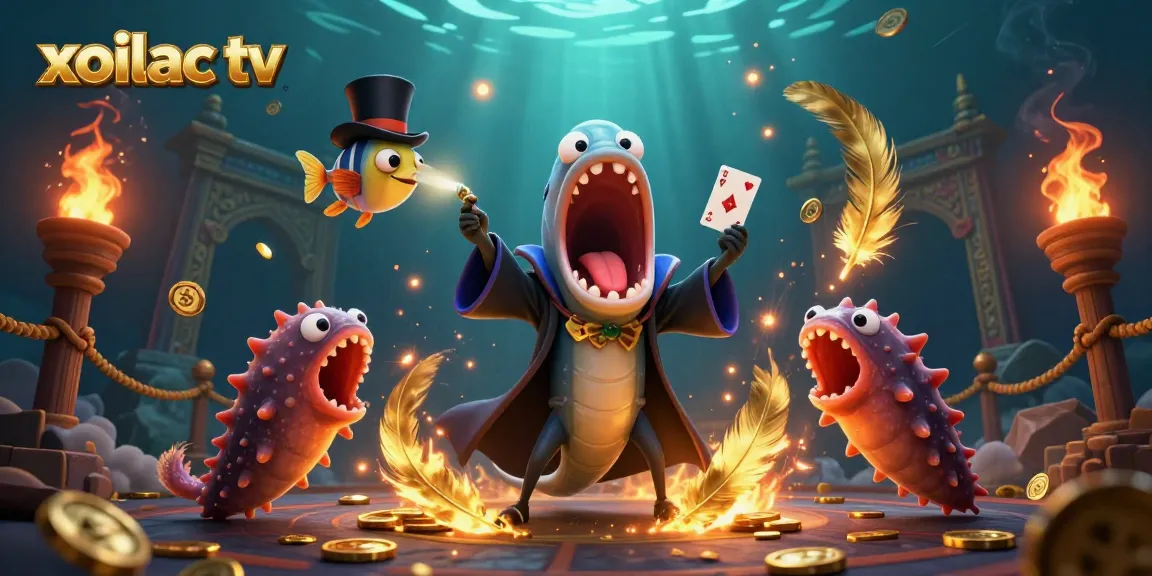 Experience thrilling gameplay on xoilac tv with vibrant underwater characters and dynamic casino elements.