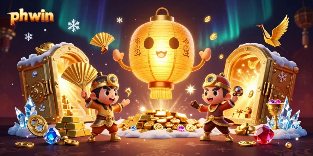 Experience ph win's vibrant casino scene filled with golden treasures and lucky symbols, bringing fortune and fun.