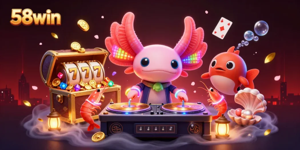 Engage with the thrilling 58win online casino experience featuring vibrant characters and dynamic gaming elements.